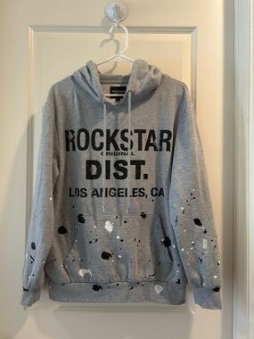 Rockstar Original graphic Dist. Los Angeles Paint Splatter Graphic Hoodie size S